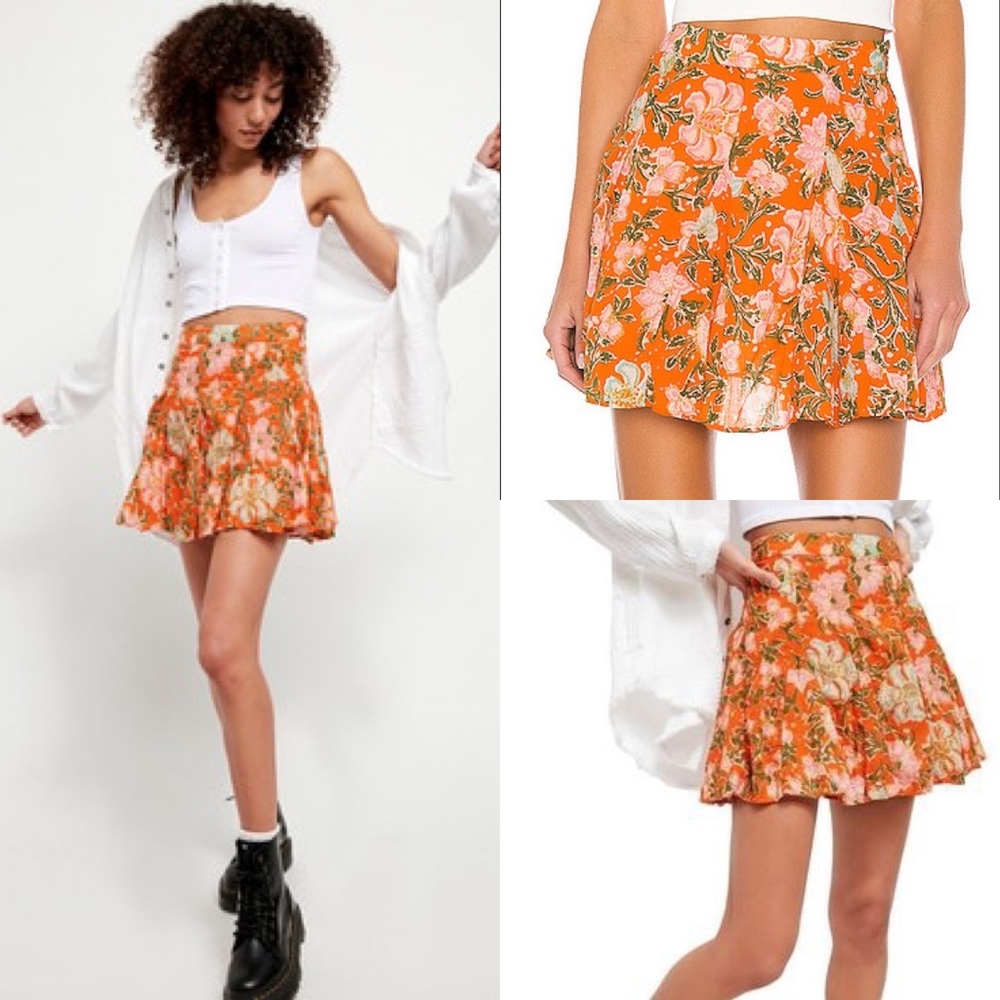 Free People End of the Island Floral Skirt